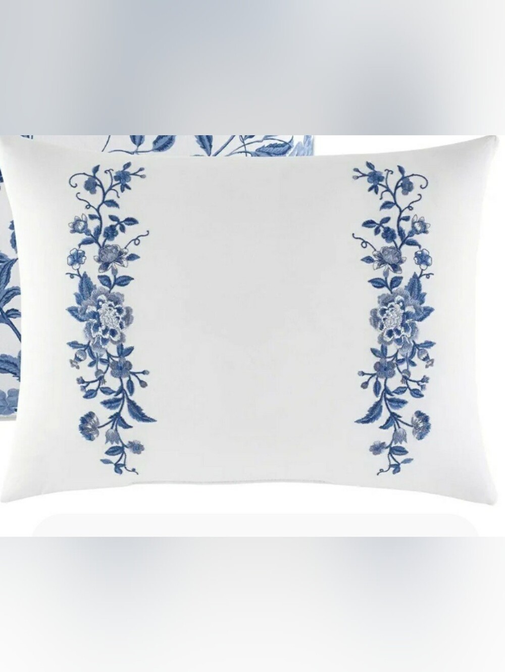 Laura Ashley Blue Floral Embroidery Pillow Fits With Elise And Charlotte Pattern
